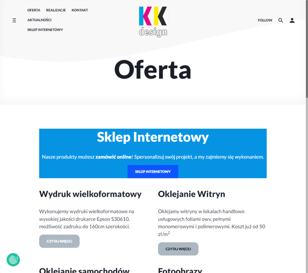 kk design strona internetowa
